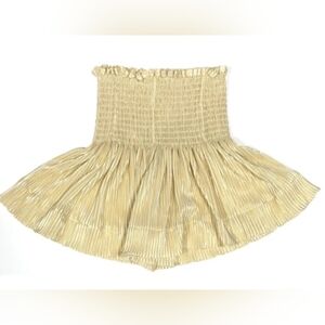 Queen of Sparkles Kid's White Gold Swing Shorts Size Small